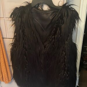 Bebe Black Faux Fur Vest